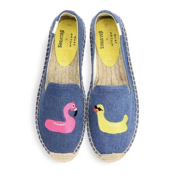 Mary Matson x Soludos flamingo Duck espadrilles - Picture 1 of 5